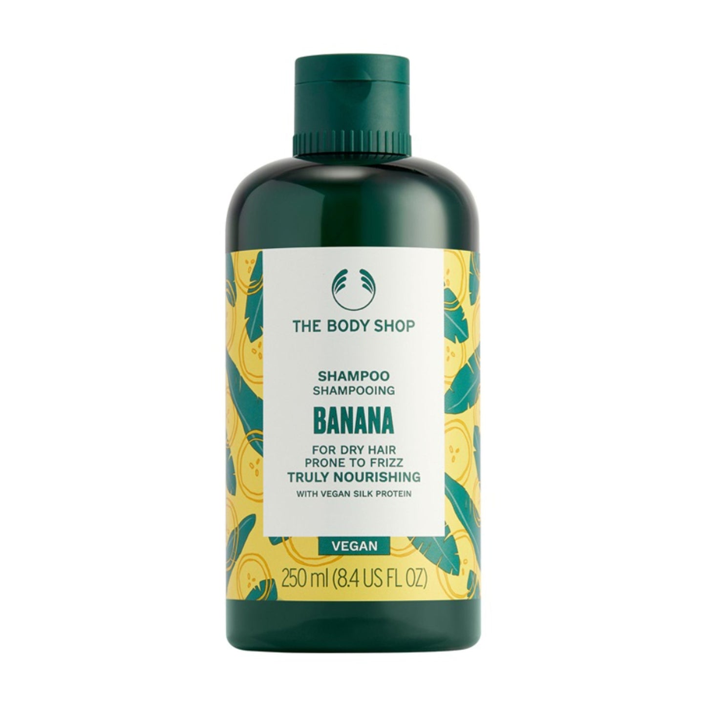 The Body Shop Banana Nourishing Shampoo, Repairs Frizz, Organic Banana Puree
