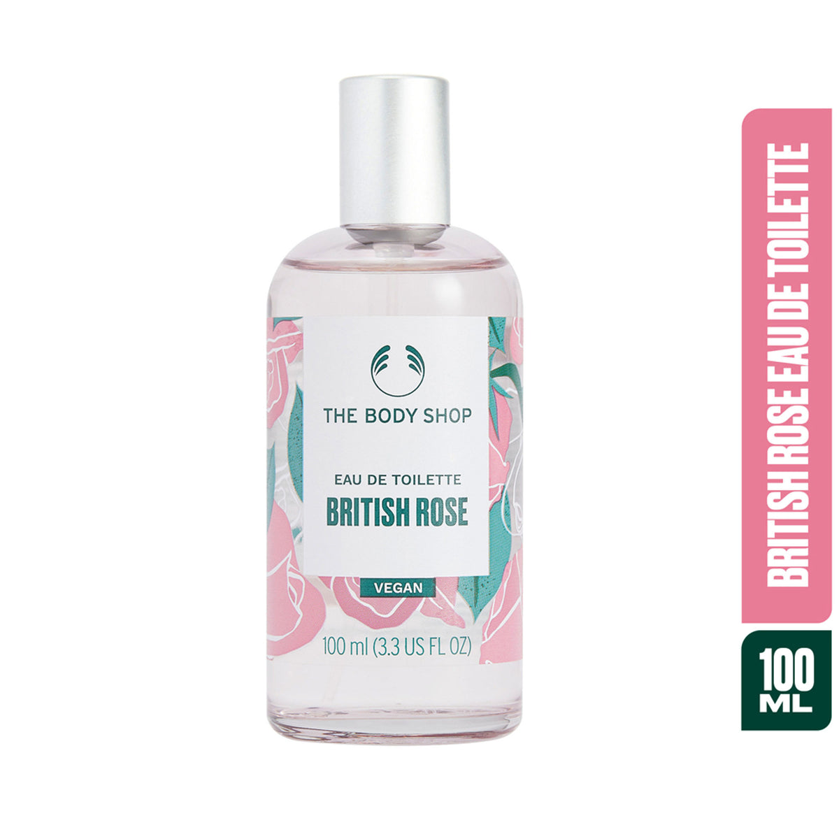 The Body Shop British Rose Eau De Toilette, Long-Lasting Floral Fragrance, 91% Natural
