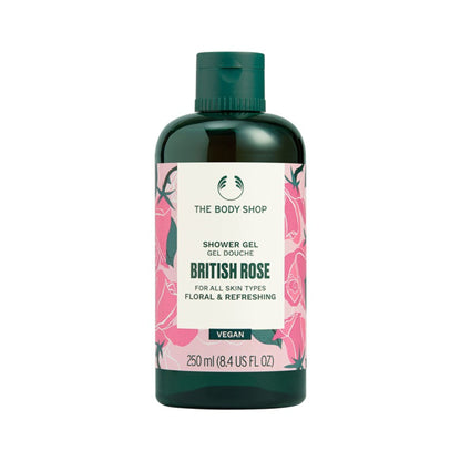 The Body Shop British Rose Shower Gel, Softens & Cleanses, Floral Scent of Rose & Aloe, Soap-Free