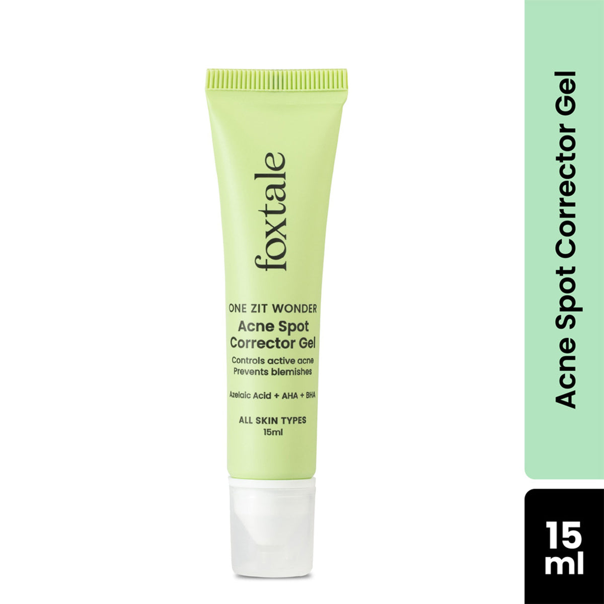 Foxtale Acne Spot Corrector Gel with Azelaic Acid + AHA + BHA for Treating Active Acne in 12 hrs