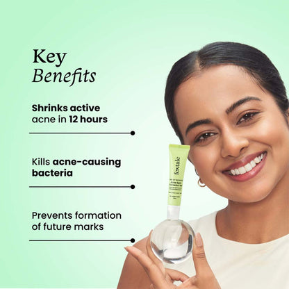 Foxtale Acne Spot Corrector Gel with Azelaic Acid + AHA + BHA for Treating Active Acne in 12 hrs