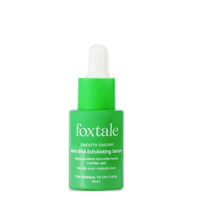 Foxtale AHA BHA Exfoliating Serum Glycolic Acid + Salicylic Acid Niacinamide for Acne & Blackheads Normal To Oily Skin
