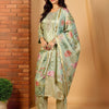 Dhiyona IE Women Ethnic Motifs Embroidered Thread Work Kurta Trousers With Printed Dupatta