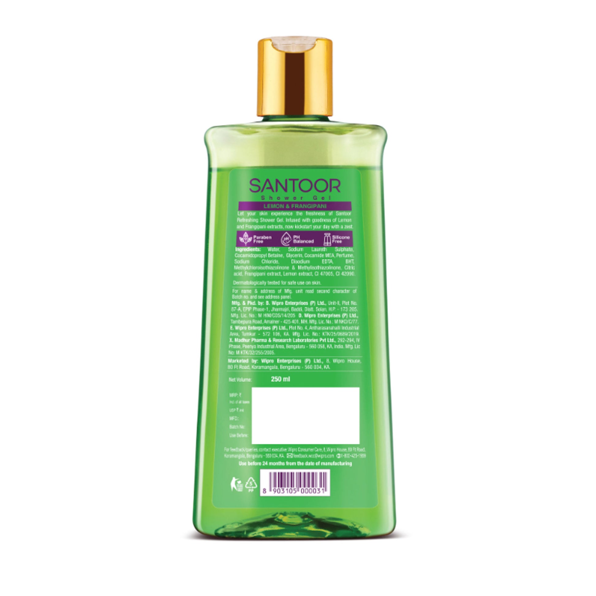 Santoor Lemon & Frangipani Shower Gel
