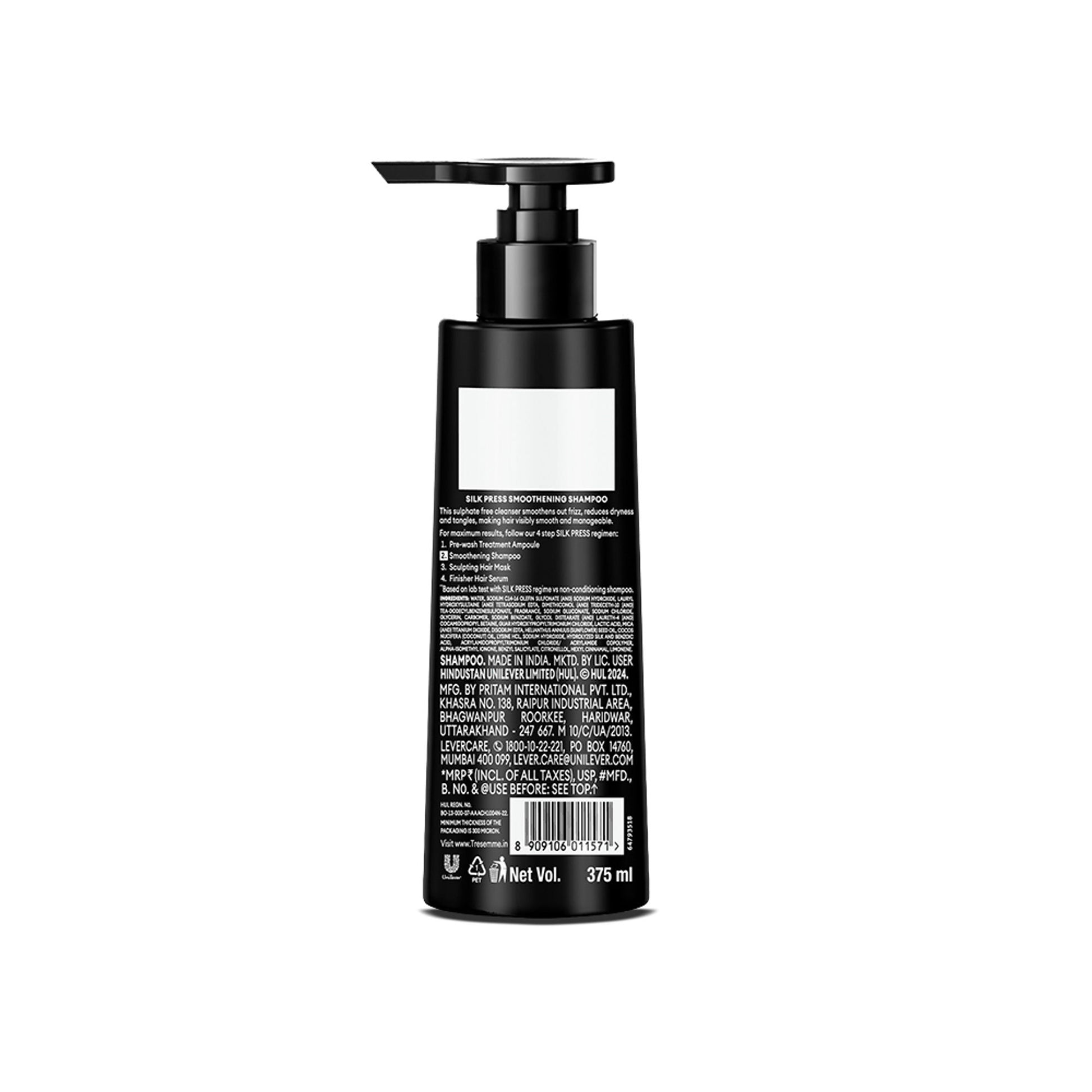 Tresemme Silk Press Sulfate Free Shampoo with Amino Peptides for Smooth & Straight Hair