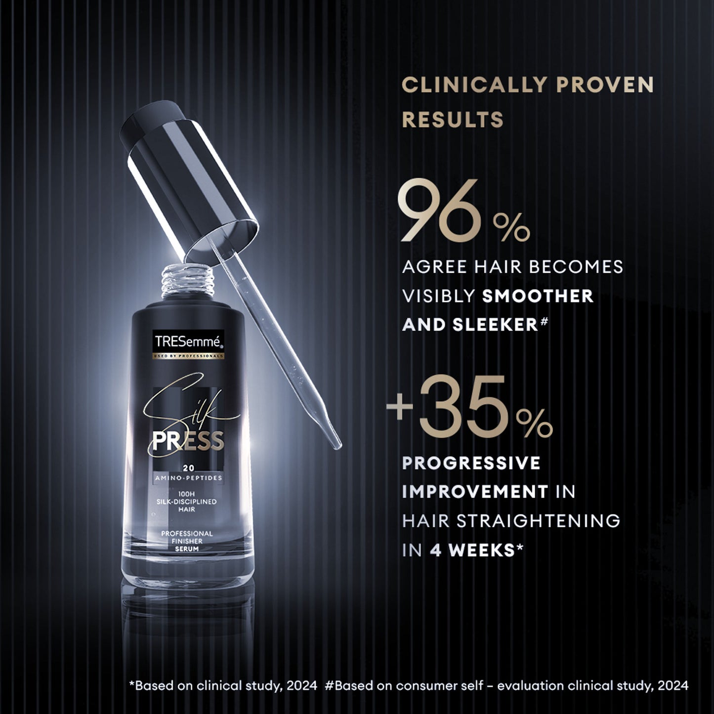 Tresemme Silk Press Hair Serum +72 Hr Frizz Control for Smooth, Straight Hair & Shine