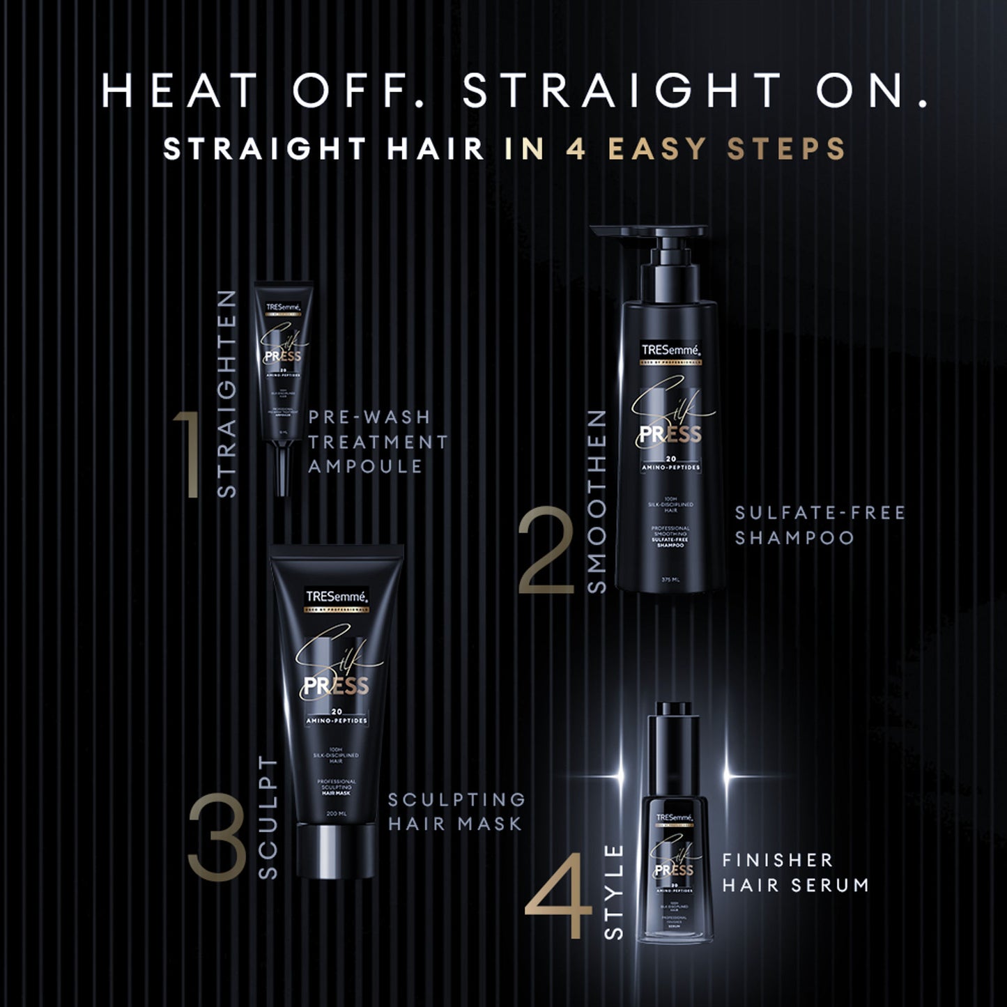 Tresemme Silk Press Hair Serum +72 Hr Frizz Control for Smooth, Straight Hair & Shine