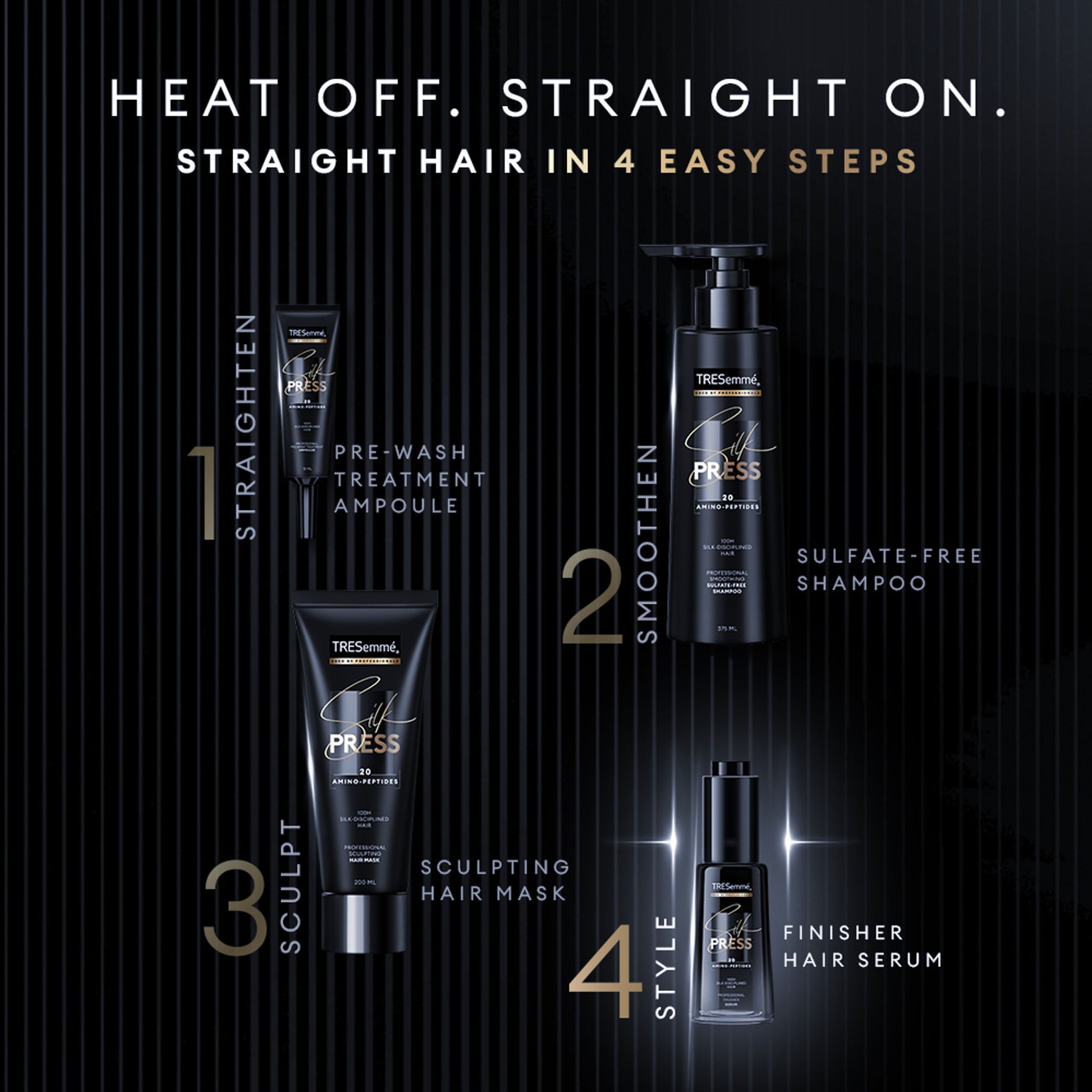Tresemme Silk Press Hair Serum +72 Hr Frizz Control for Smooth, Straight Hair & Shine