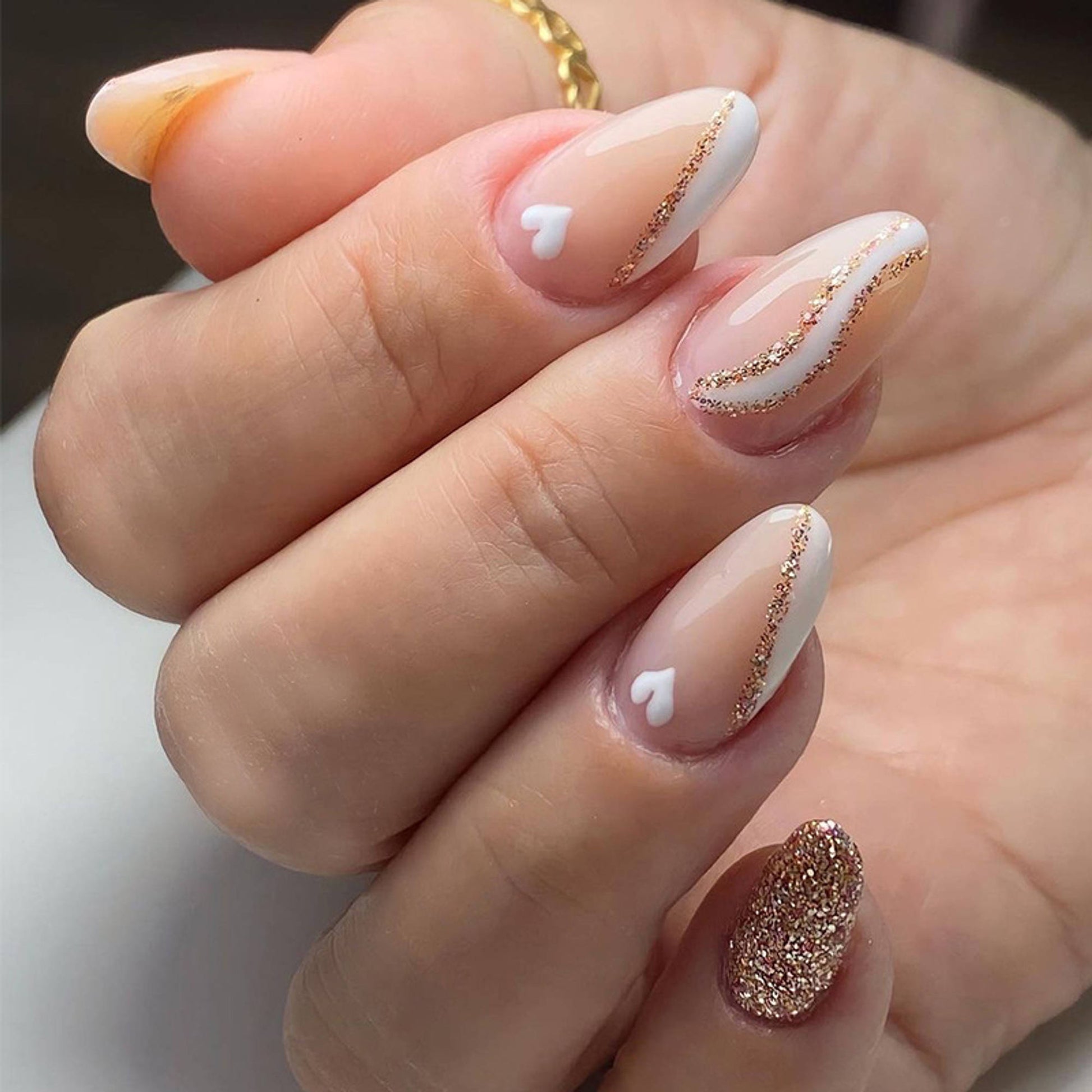 Gush Beauty Nailed It Reusable Luxury Press On Nails (Round Shape) - Starlight Swirl