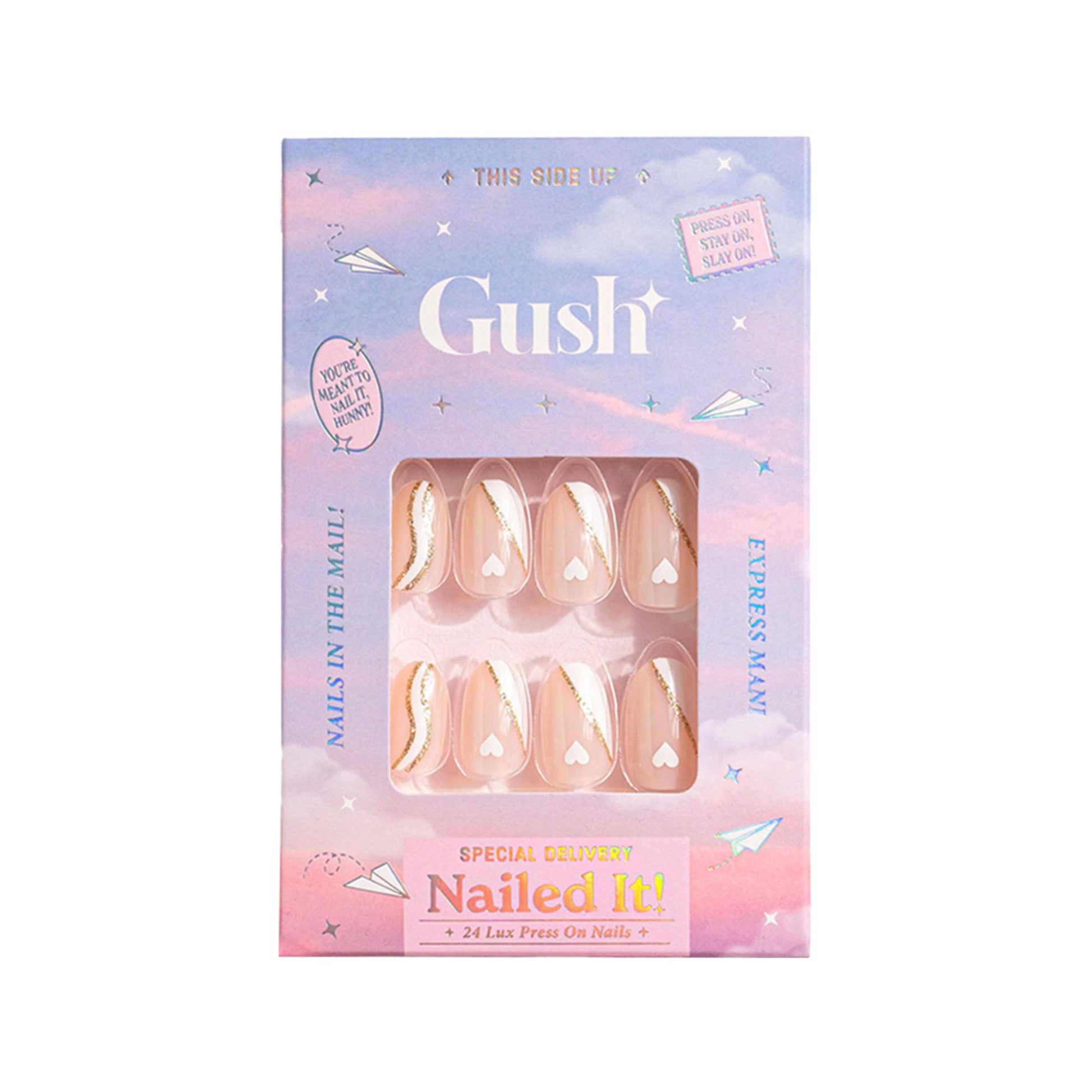 Gush Beauty Nailed It Reusable Luxury Press On Nails (Round Shape) - Starlight Swirl