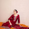 Indyancart IE Women Ethnic Motifs Yoke Design Regular Sequinned Kurta with Trousers & With Dupatta