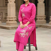 Dhiyona IE Women Floral Embroidered Regular Thread Work Pure Cotton Kurta with Trousers