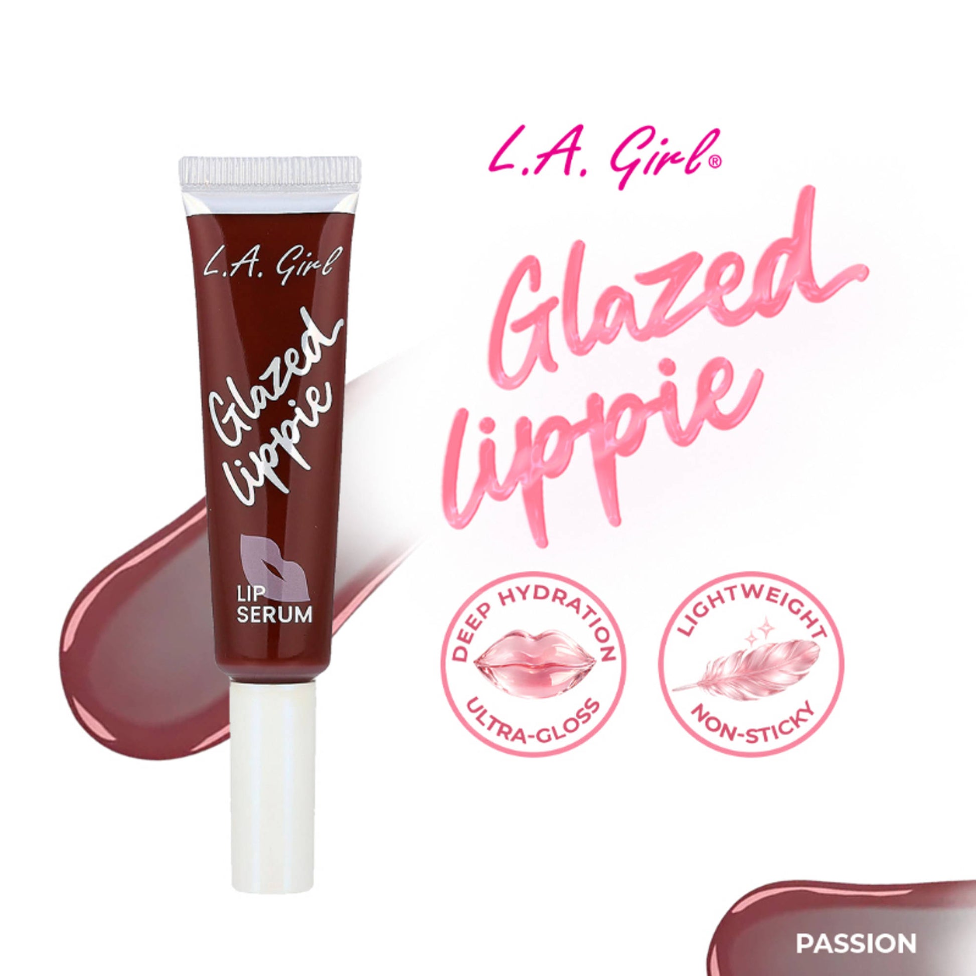 L.A. Girl On Cloud Nine Glazed Lippie Lipgloss Lip Serum - Passion