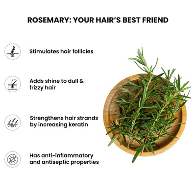 Thriveco 100% Natural Rosemary Water Hair Spray With Rice Water & Hyaluronic Acid For Frizz Control