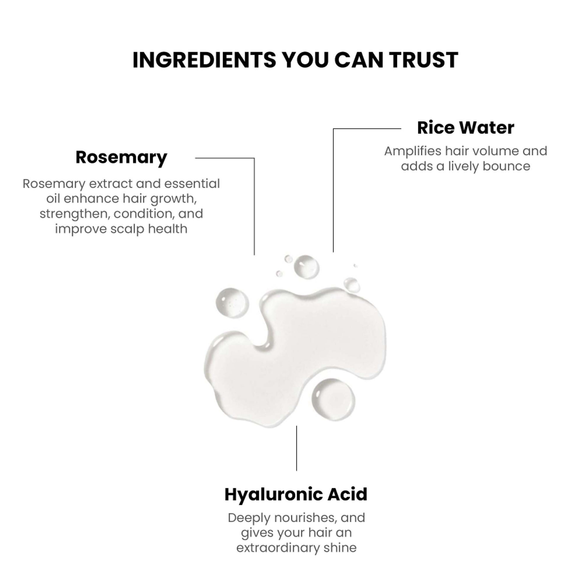 Thriveco 100% Natural Rosemary Water Hair Spray With Rice Water & Hyaluronic Acid For Frizz Control
