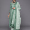 Dhiyona VA Women's Green Floral Printed Pure Cotton Kurta with Trousers & With Dupatta
