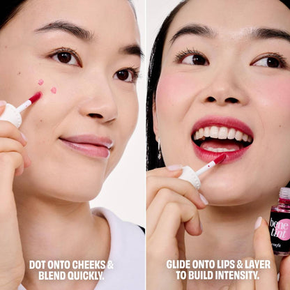 Benefit Cosmetics Dew The Benetint Full-Size Rose-Tinted Lip & Cheek Stain And Liquid Highlighter
