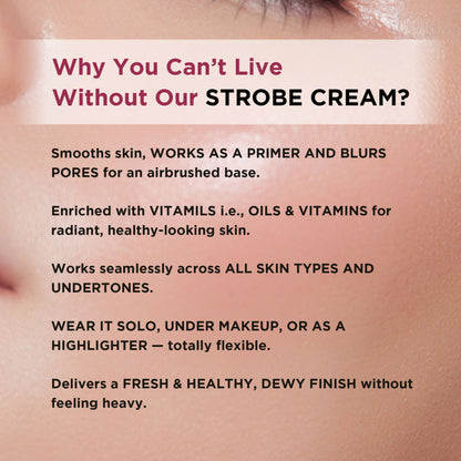Orgatre Strobe Cream Pink - Instant Glow Highlighter, Primer & Moisturizer Makeup Finish Highlighter