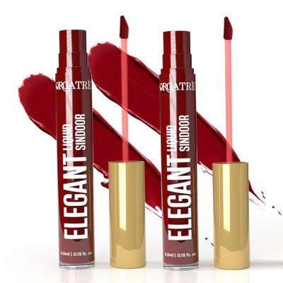Orgatre Maroon Liquid Sindoor Pack of 2 – Smudge-Proof, Long-Lasting, Skin-Friendly & Vibrant Color