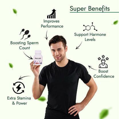 Hashmi Spermia capsules, Unani herbal supplement for men's energy, vitality, and physical strength, displayed in a bottle.