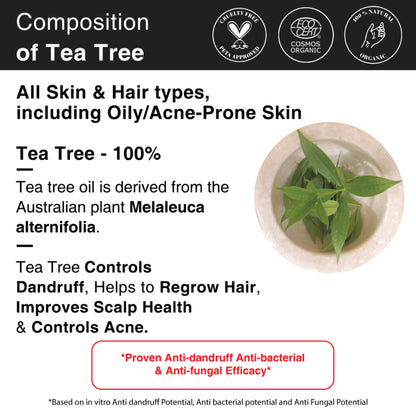 Soulflower Tea Tree Essential Oil For Active Acne & Pimples, Blemishes & Flakes