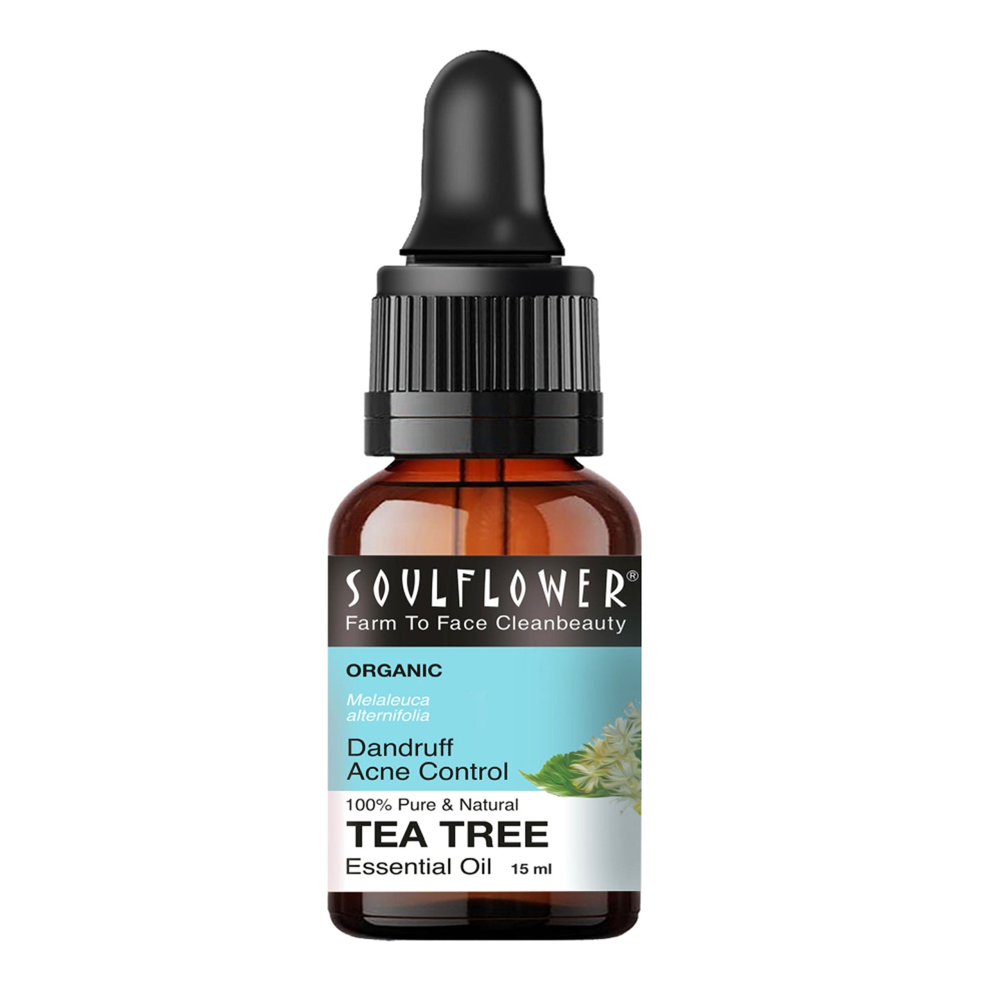 Soulflower Tea Tree Essential Oil For Active Acne & Pimples, Blemishes & Flakes