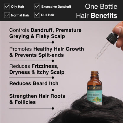 Soulflower Tea Tree Essential Oil For Active Acne & Pimples, Blemishes & Flakes