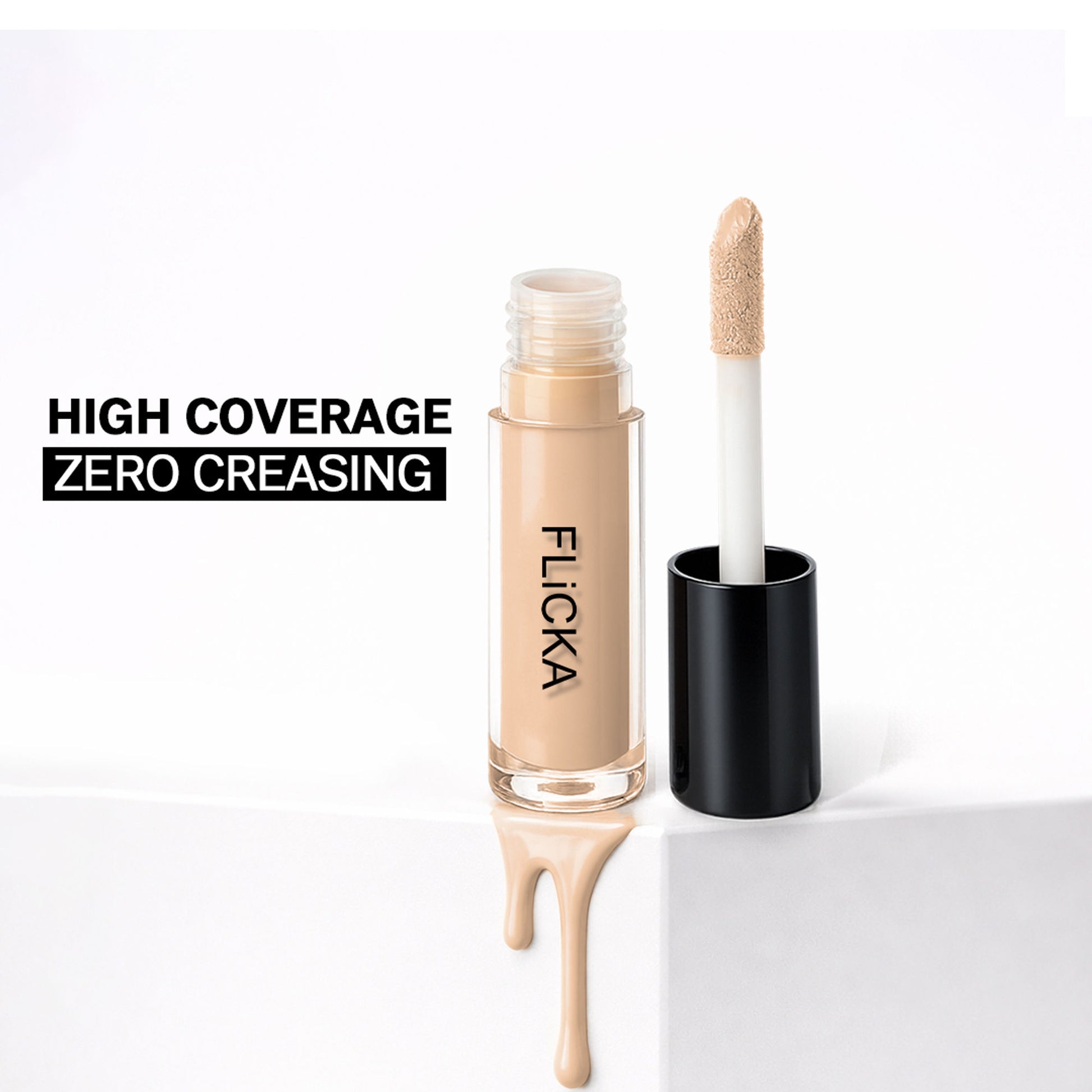 Flicka Cover Story Liquid Concealer Sweat Proof Waterproof Lightweight All Skin Types - Caramel