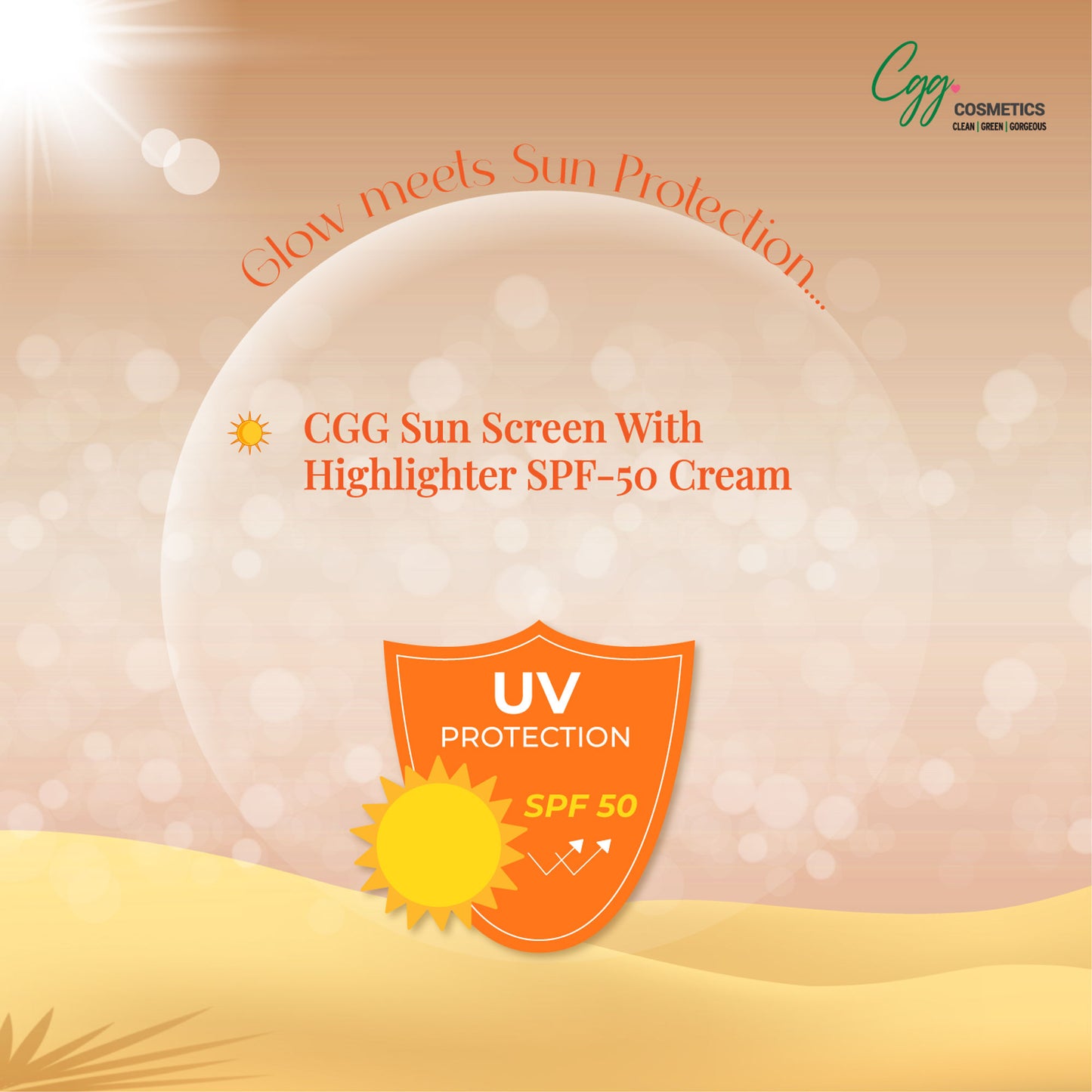 CGG Better than Bae Sunscreen Cream with highlighter Spf 45 PA+++