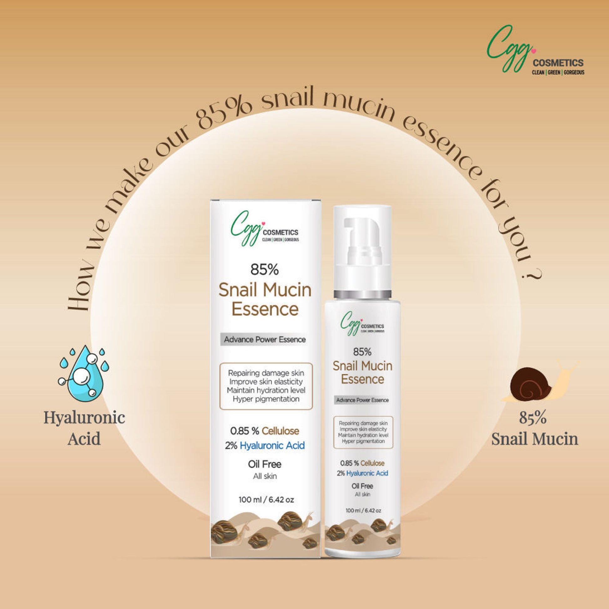 CGG Cosmetics slay with 70% Snail Mucin Essence, Snail Cellulose Buy 1 Get 1 Free