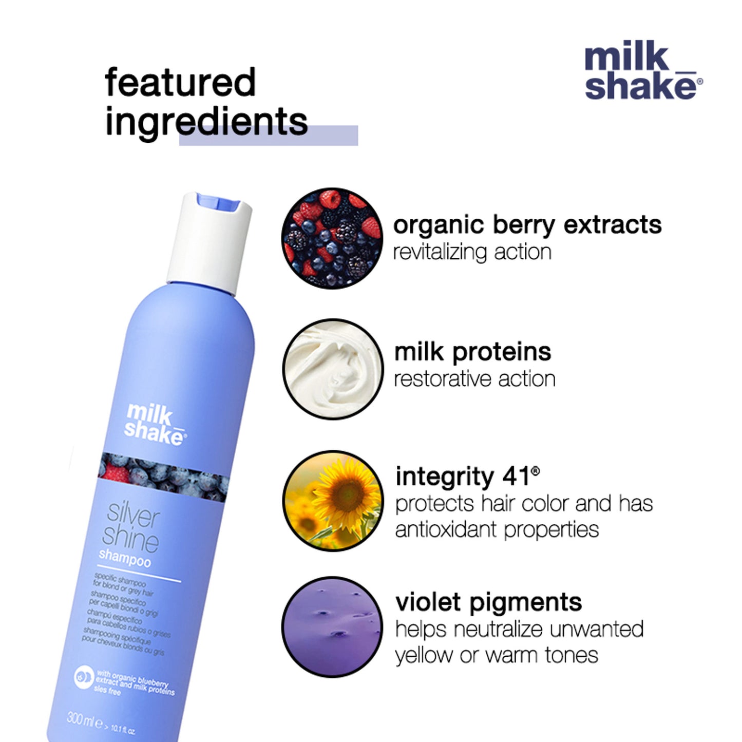 Milkshake Silver Shine Shampoo For Blond & Grey Hair