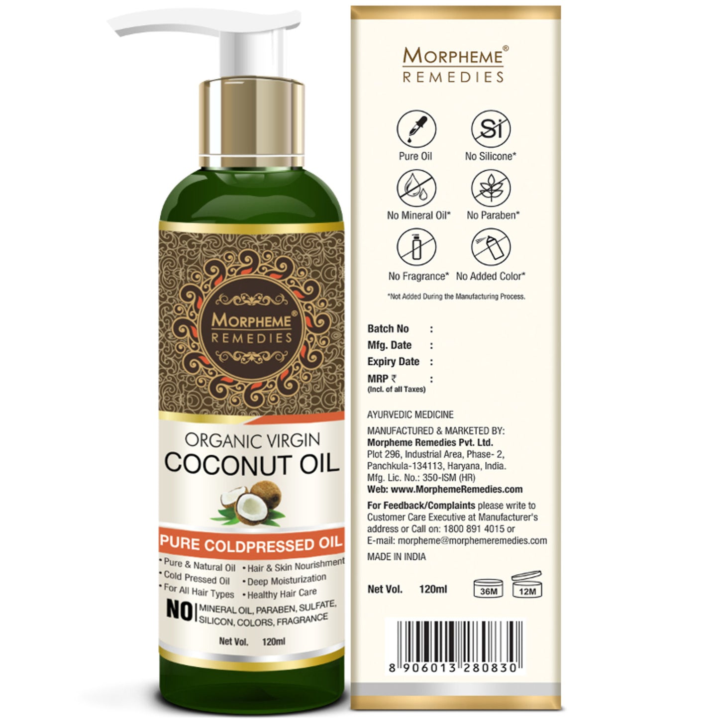 Morpheme Remedies Pure Coldpressed Organic Virgin Coconut Oil