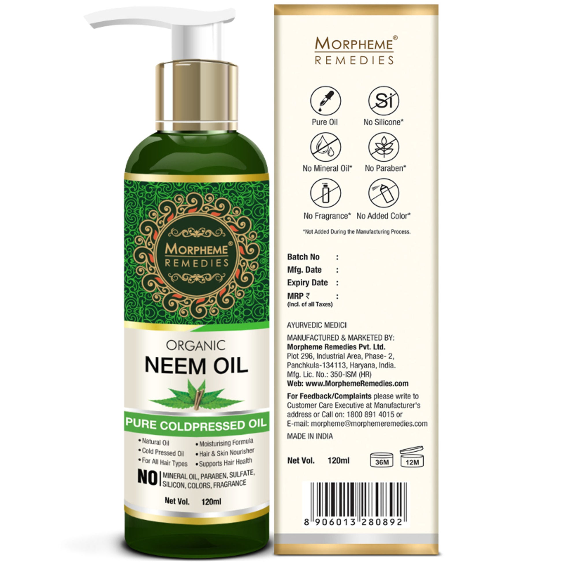Morpheme Remedies Pure Coldpressed Organic Neem Oil