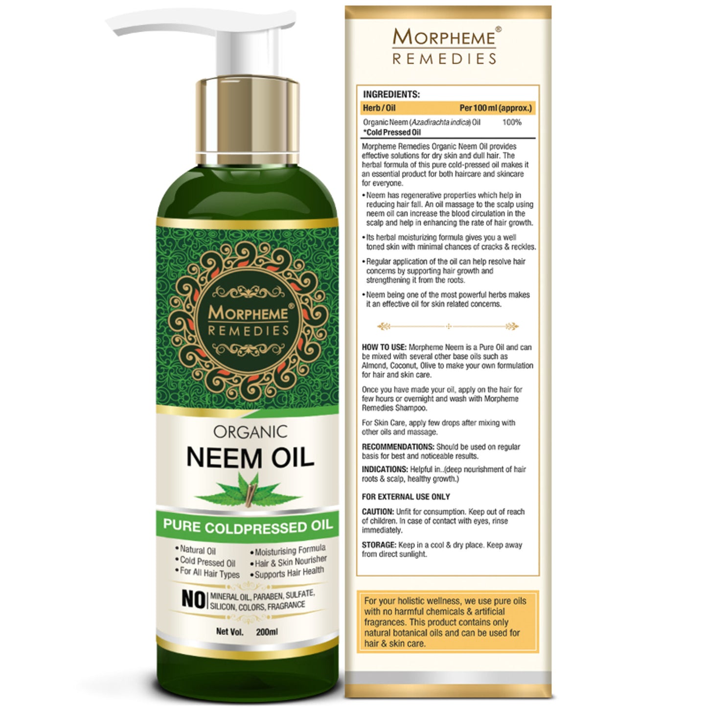 Morpheme Remedies Pure Coldpressed Organic Neem Oil