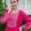 Dhiyona IE Women Ethnic Motifs Embroidered Regular Sequinned Kurta with Trousers