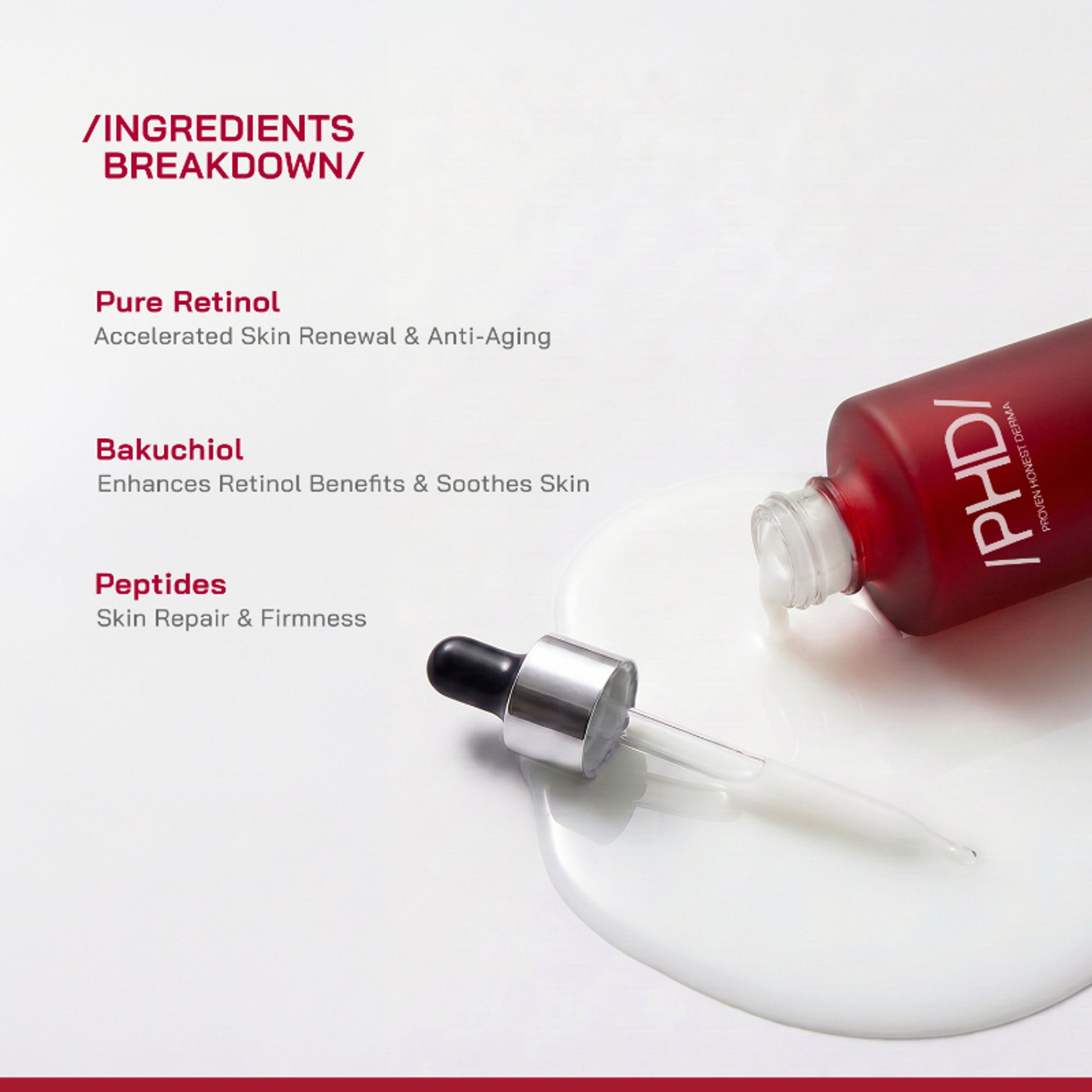 Proven Honest Derma (PHD) 0.3% Retinol Serum With Bakuchiol & Peptides