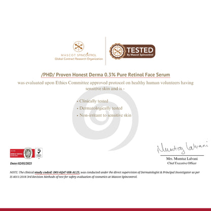 Proven Honest Derma (PHD) 0.3% Retinol Serum With Bakuchiol & Peptides