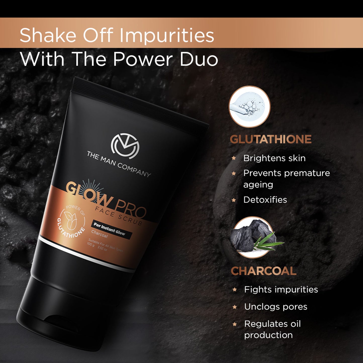The Man Company Glow Pro Face Scrub for Skin Brightening