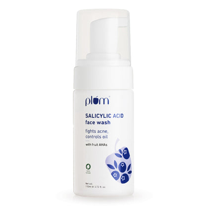 Plum Salicylic Acid Foaming Face Wash - Fights Active Acne & Controls Oil For Smooth Skin
