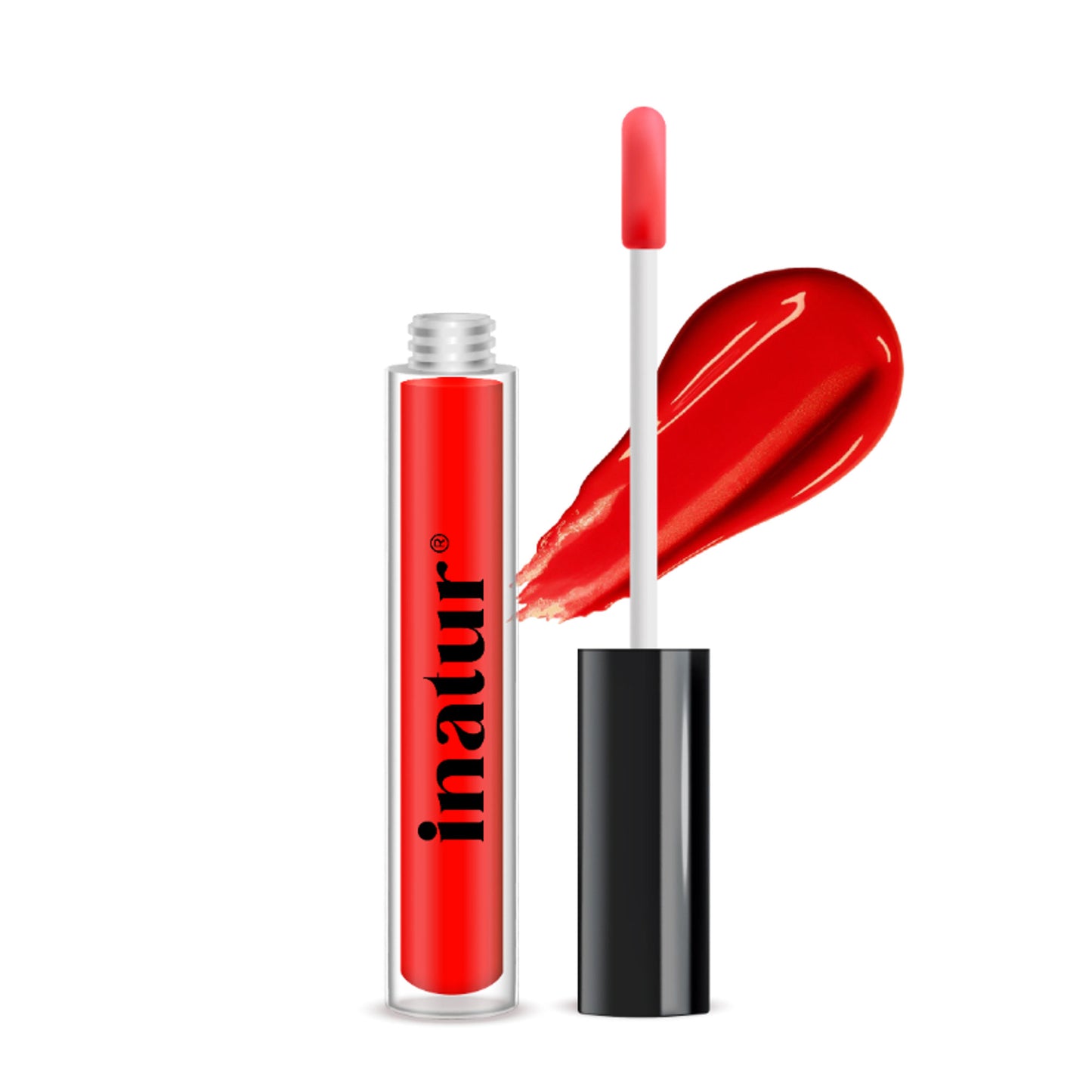 inatur Lip Gloss-Angelic, Soft Pink Gloss, Hydrating, Long-Lasting, with Rosehip & Coconut Oil - Glam Pink