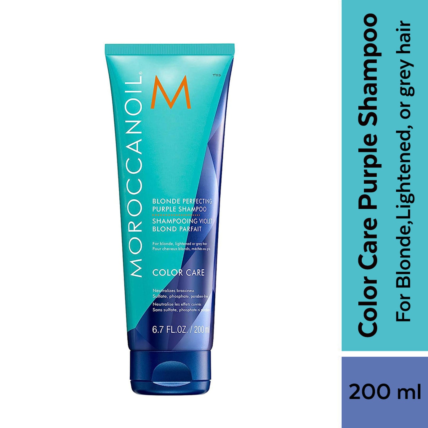 Moroccanoil Blonde Perfecting Purple Shampoo | ArganID™ | Tones Brass & Brightens Blonde Hair