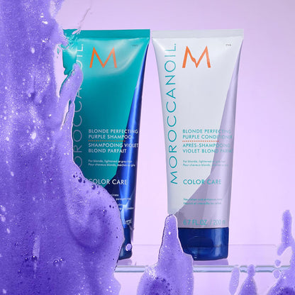 Moroccanoil Blonde Perfecting Purple Conditioner | ArganID™ |Neutralizes Brass & Boosts Shine looks