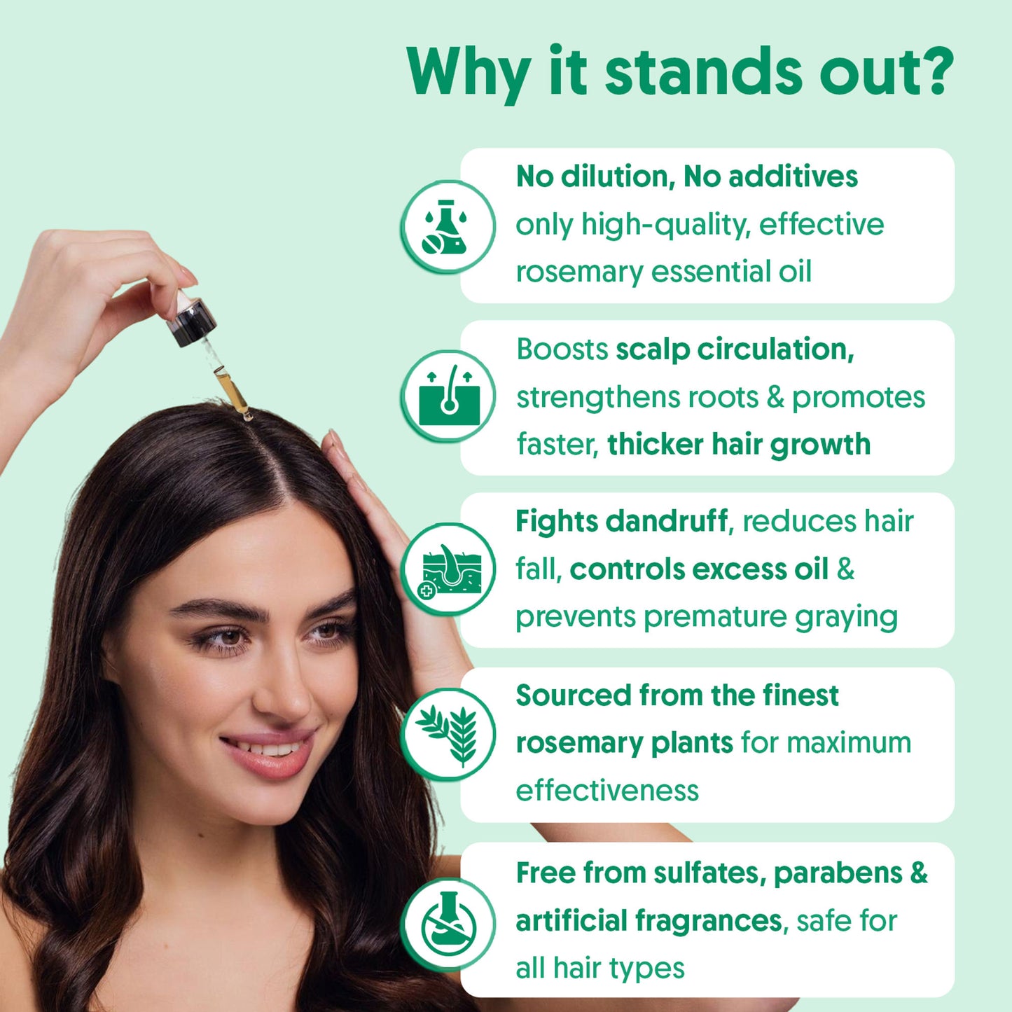 Aravi Organic 100% Pure Rosemary Essential Oil, Hair Serum for Hair Fall Control & Hair Regrowth