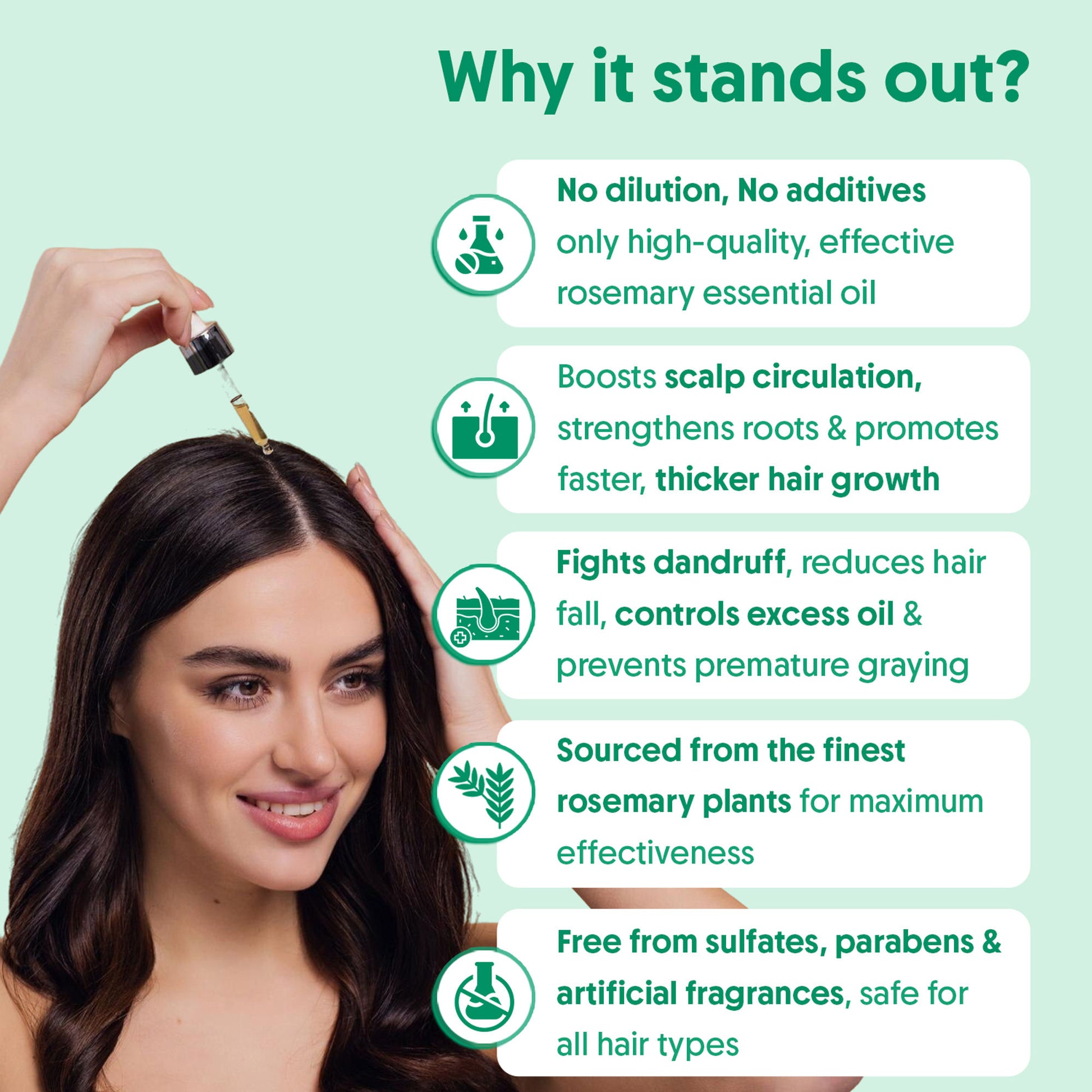 Aravi Organic 100% Pure Rosemary Essential Oil, Hair Serum for Hair Fall Control & Hair Regrowth