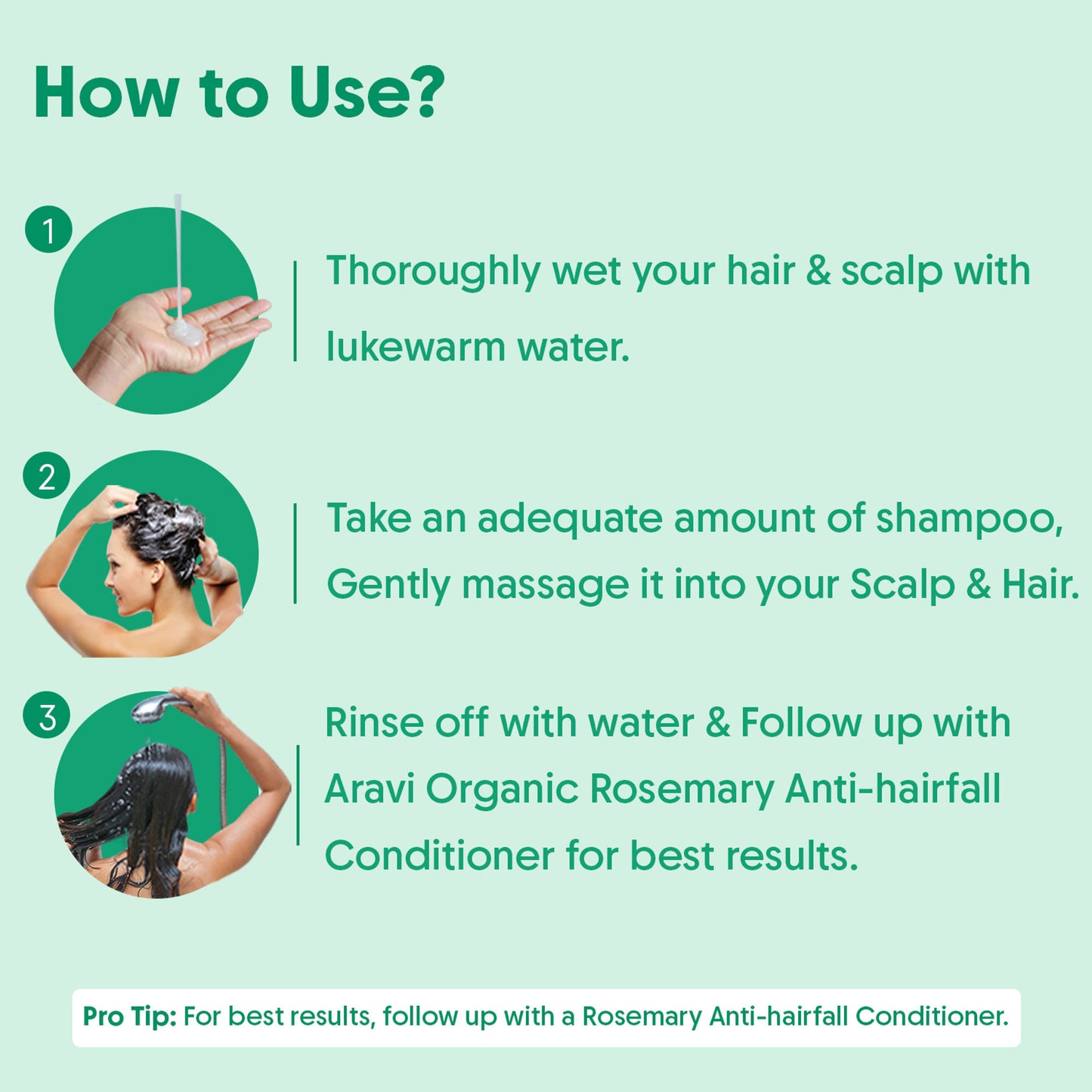 Aravi Organic Rosemary Shampoo For Hair Fall Control, Methi & Hibiscus, Oily Scalp & Frizzy Hair