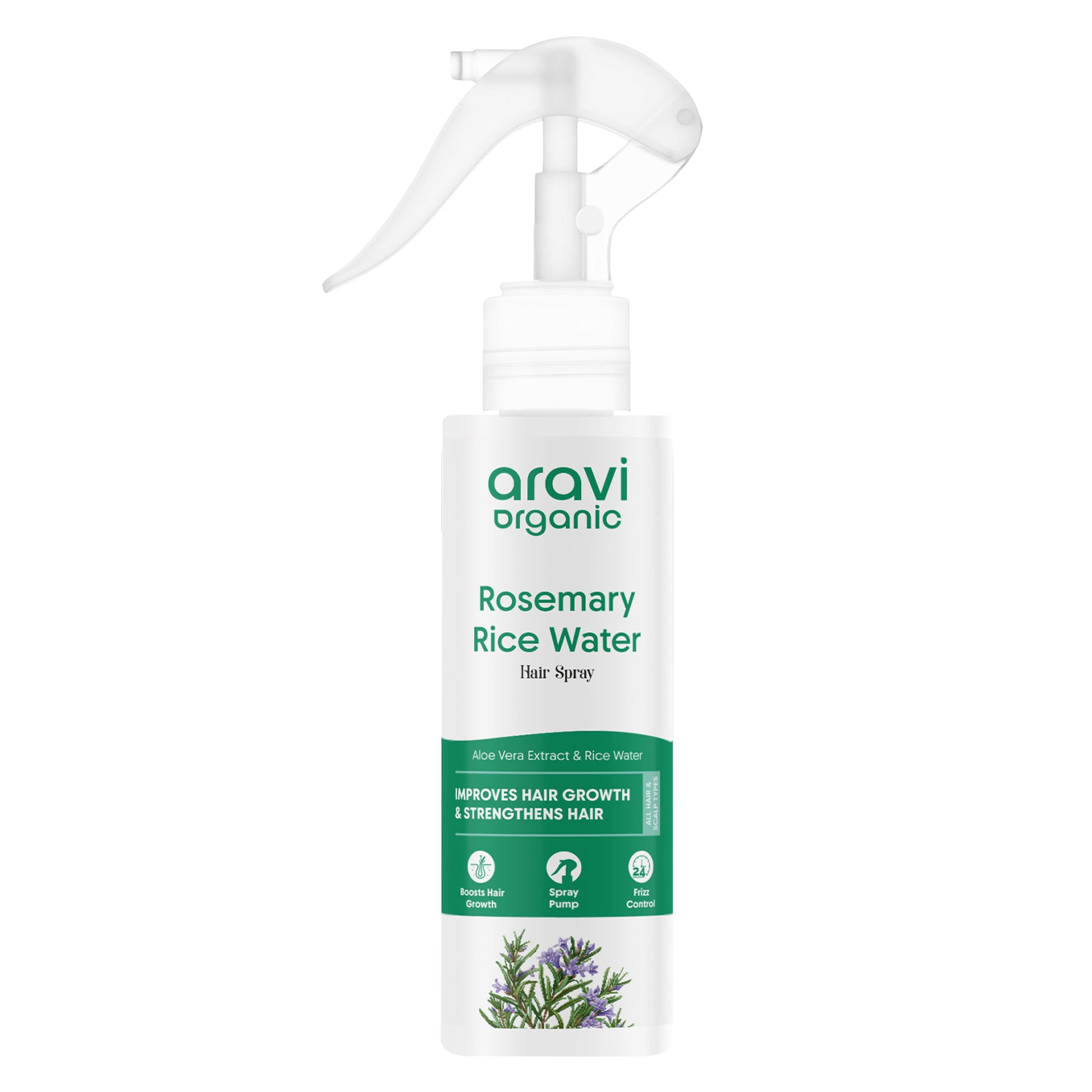 Aravi Organic Rosemary Water Hair Spray & Rice Water, Hair Growth, Scalp Care & Hair Fall Control