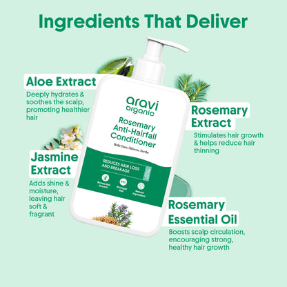 Aravi Organic Anti-Hairfall Rosemary Conditioner, Methi & Hibiscus, For Dry & Frizzy Hair