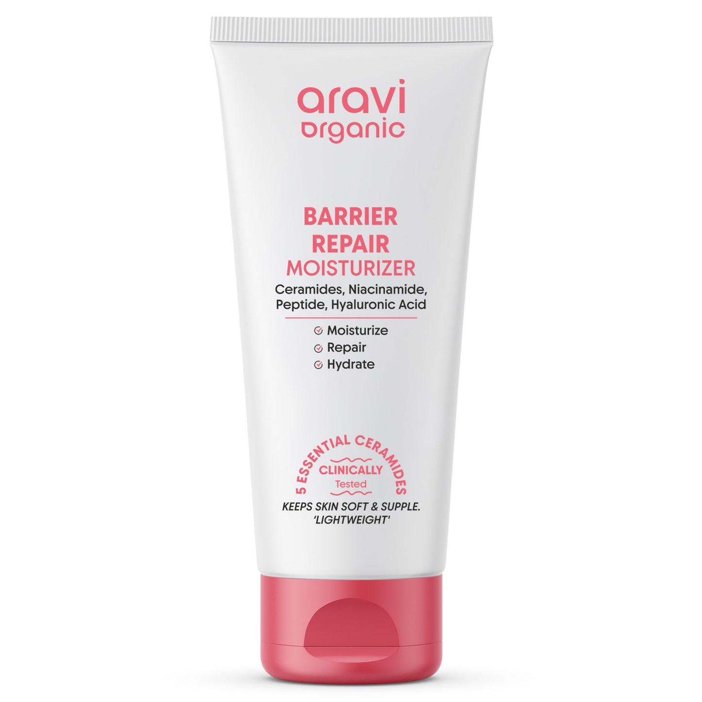 Aravi Organic Barrier Repair Face Moisturiser, Ceramide & Niacinamide, Dry, Oily & Sensitive Skin