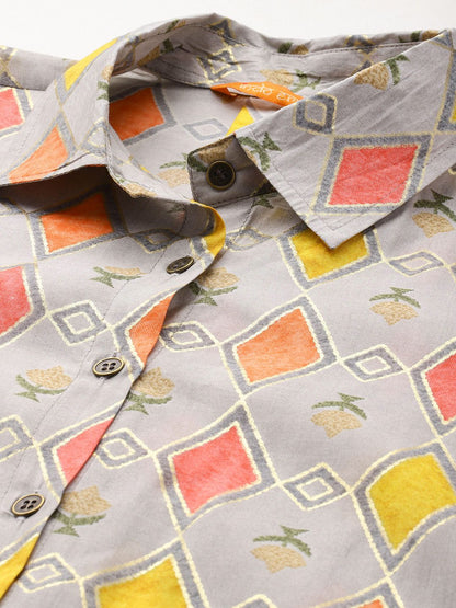 Dhiyona IE Printed Shirt With Palazzos