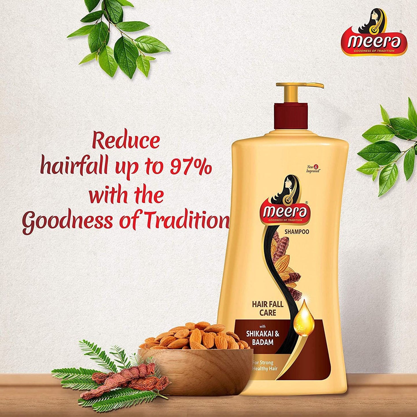 Meera Hairfall Care Shampoo, With Goodness Of Badam and Shikakai